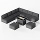 preview thumbnail 60 of 154, FINCATI Outdoor High-back Wicker Patio Sectional Set, 500 lbs Luxury Oversized Conversation Set, Spacious Couch Set