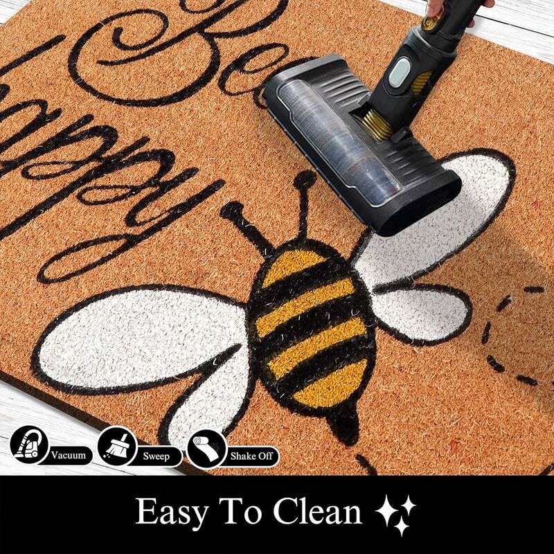 A1HC Natural Coco Coir Door Mat with Heavy Duty Non-Slip PVC Backing - 18" x 30" - Easy to Clean