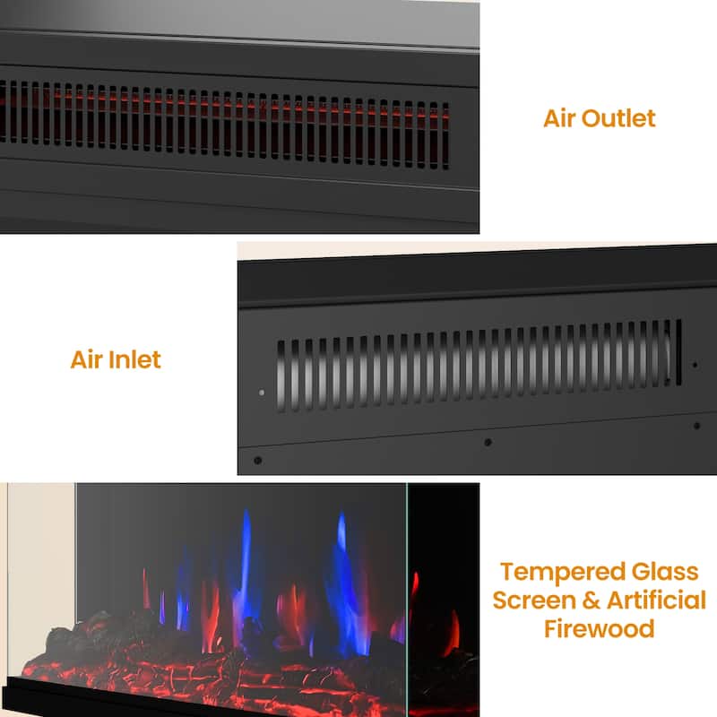 36'' Electric Fireplace with Remote Control