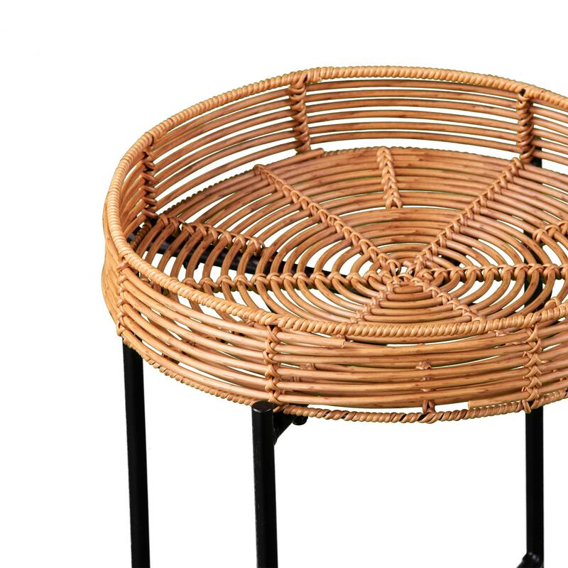 SEI Furniture Arti Contemporary All-Weather Natural Rattan 3-Piece Patio Bistro Set