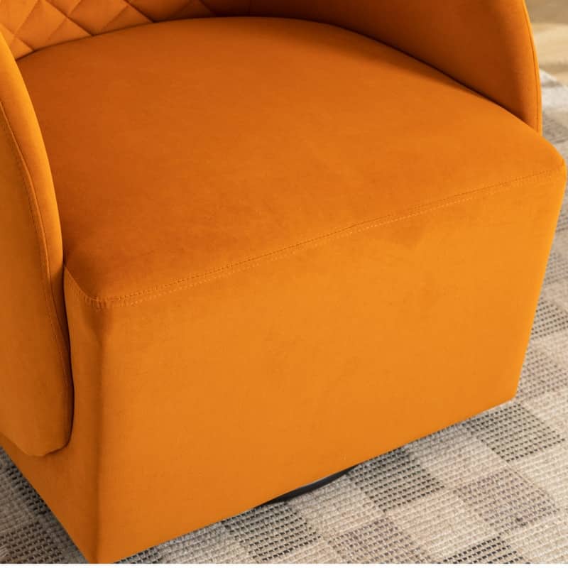 21.06"Seat Width Soft Velvet Fabric Swivel Chair For Living Room