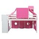 preview thumbnail 37 of 35, Full Pine Loft Bed with Staircase, Slide, Tent, Tower, and Guardrail
