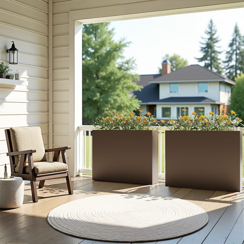 Dovelina Modern Metal Rectangular Planter- Elevate Your Space, Indoors & Outdoors