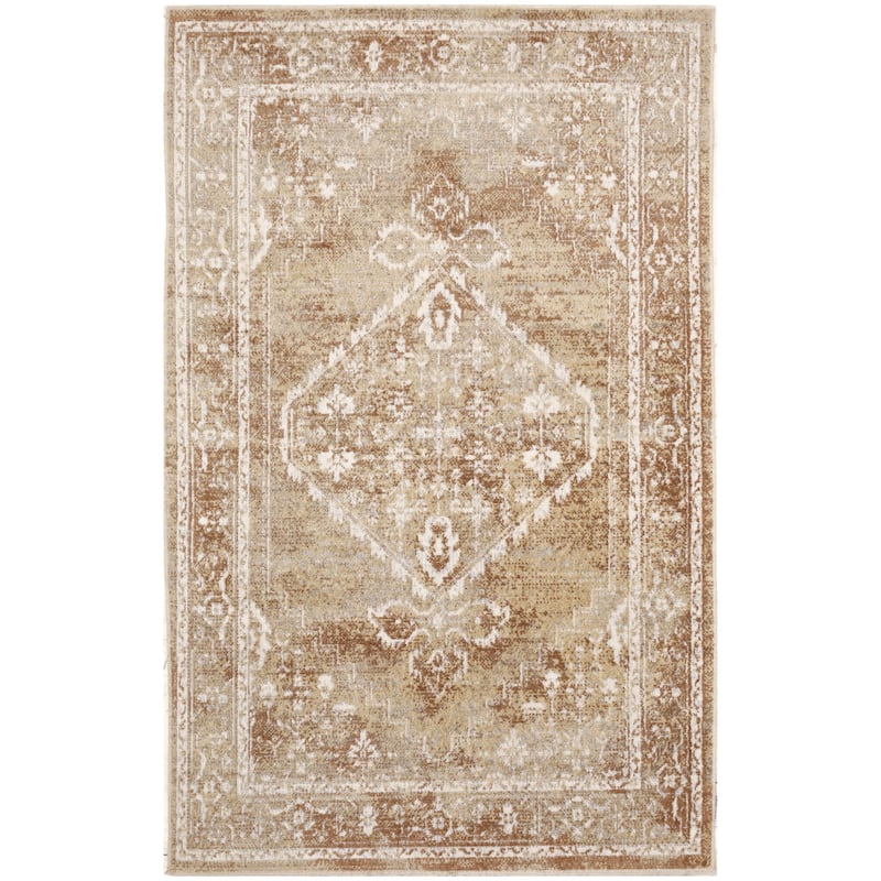 Nourison Astra Machine Washable Distressed Area Rug - 3' 3" x 5' - Rust/Multi