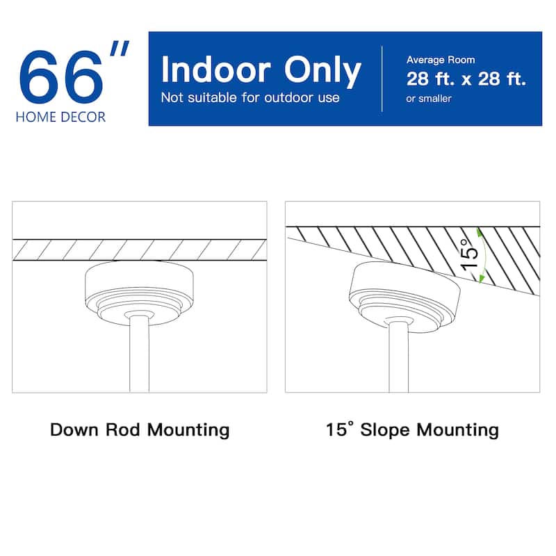 52"/66"/72"/76 Inch Modern Ceiling Fan with Dimmable LED Light ,Remote&APP Control,8 Blades for Large Living Room,Porch