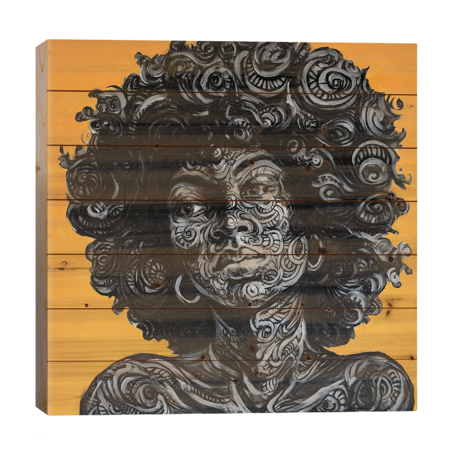 Suzana Print On Wood by Steve Nyaga - Multi-Color