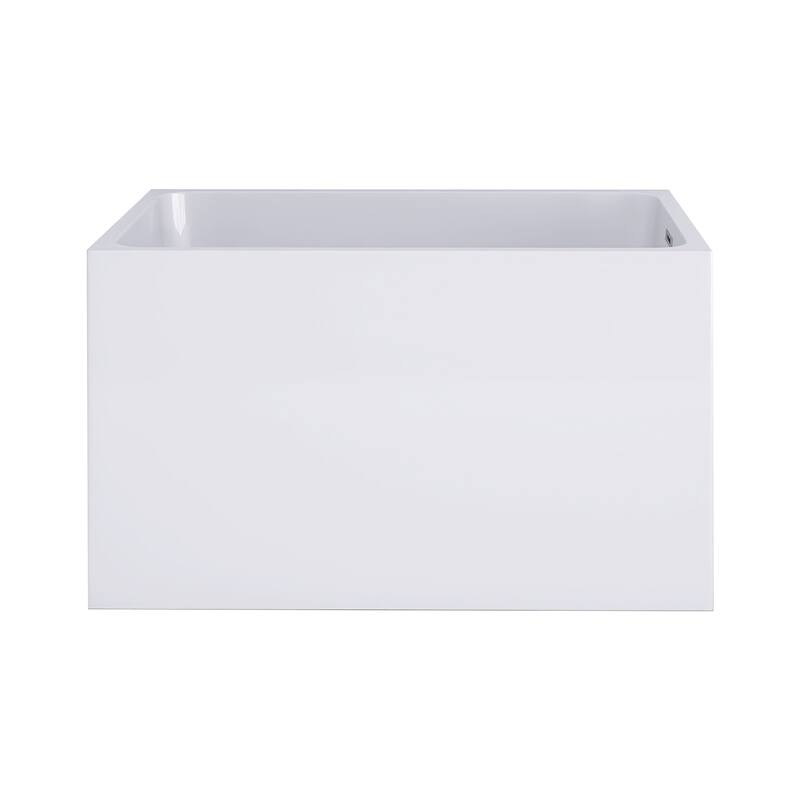 43 in. x 28 in. Acrylic Freestanding Soaking Bathtub in Gloss White