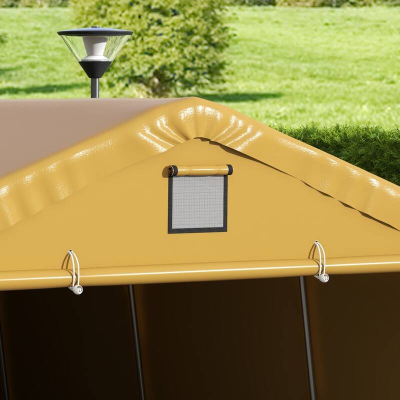 Outsunny 12' x 20' Heavy Duty Carport, Portable Garage Canopy Tent with 2 Ventilation Windows and Large Door, for Car, Truck