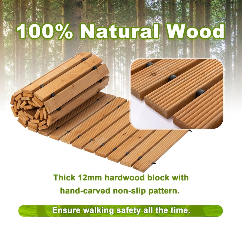 ​​COSIEST Roll-Out Cedar Garden Pathway with 6FT 8FT 12FT