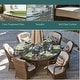 preview thumbnail 10 of 23, Abrihome 7-piece Outdoor Wicker Dining Table Set with 6 Eton Chairs