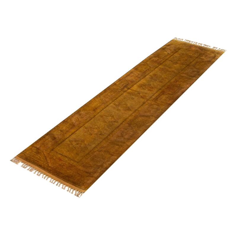 ECARPETGALLERY Hand-knotted Color Transition Brown Wool Rug - 2'8 x 9'9