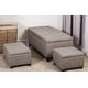 preview thumbnail 21 of 20, Adeco Set of 3 Linen Fabric Storage Ottoman Bench Lift Top Footstool