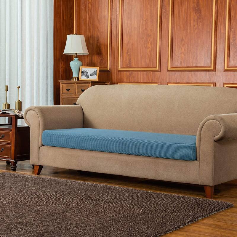 Subrtex Stretch Sofa Cushion Cover Textured Grid Furniture Covers - Denim Blue