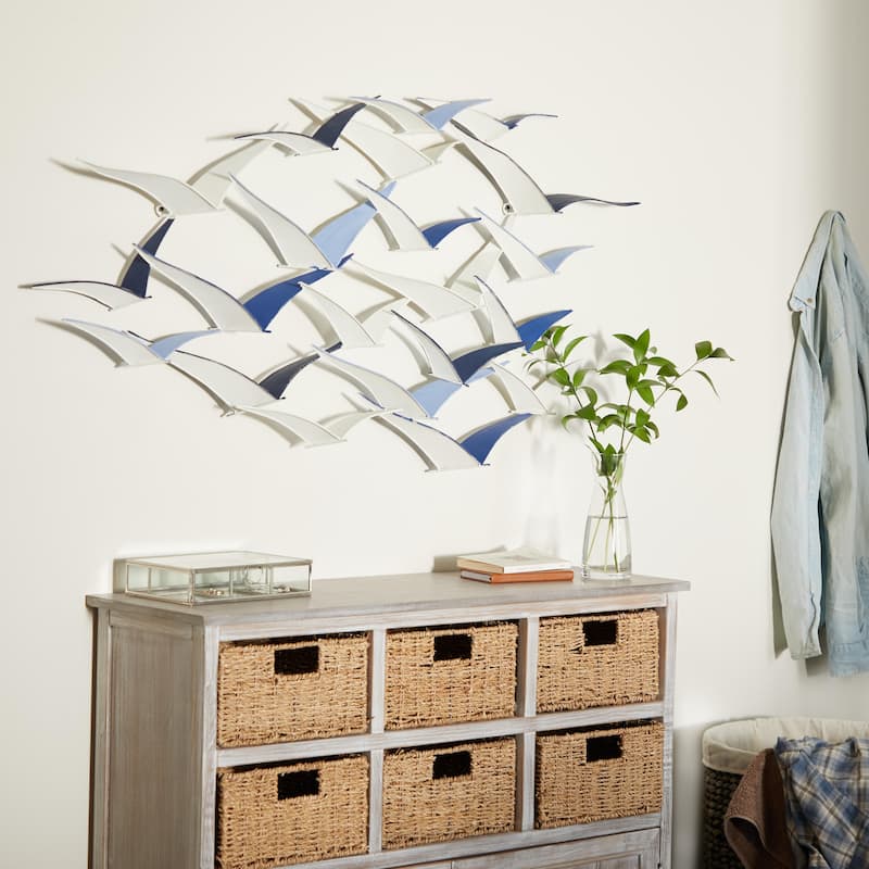 Metal Bird Sleek Flying Home Wall Decor - Gold, Black, Brown, Blue, Silver - Roche River Decor