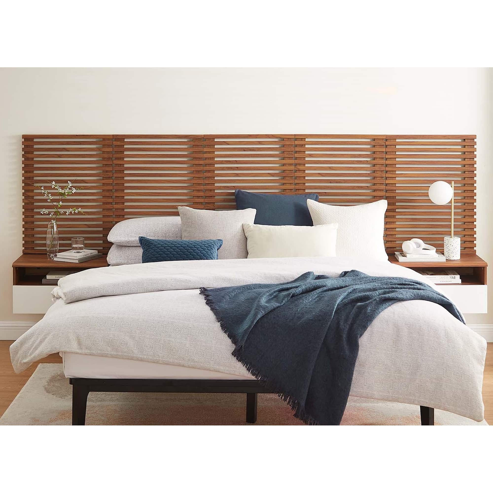 Vidalia Mid-century Modern Two-tone Wooden Floating Queen Size