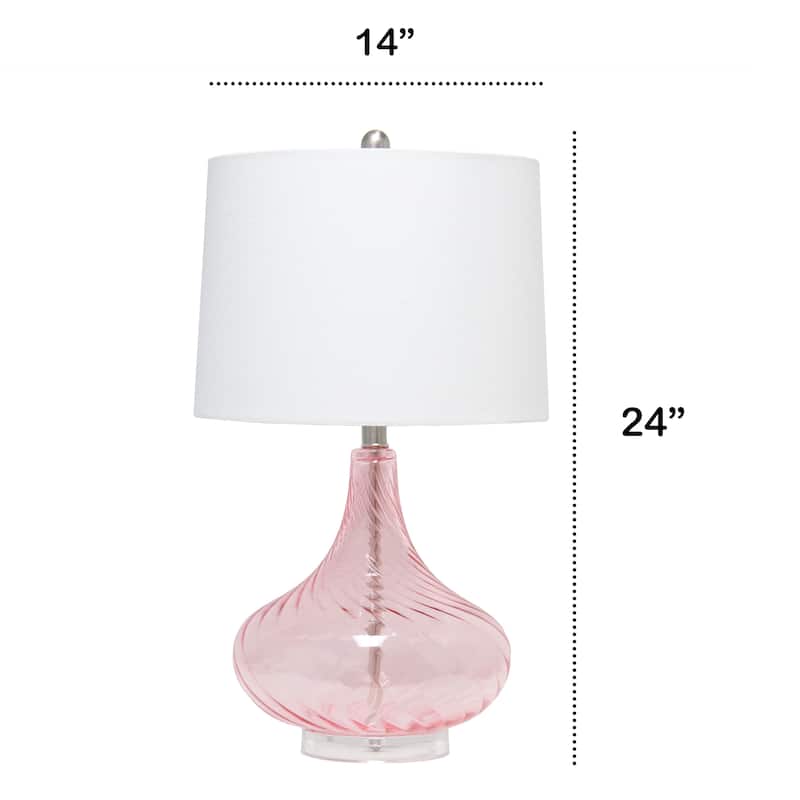 24" Classix Contemporary Wavy Colored Glass Table Lamp
