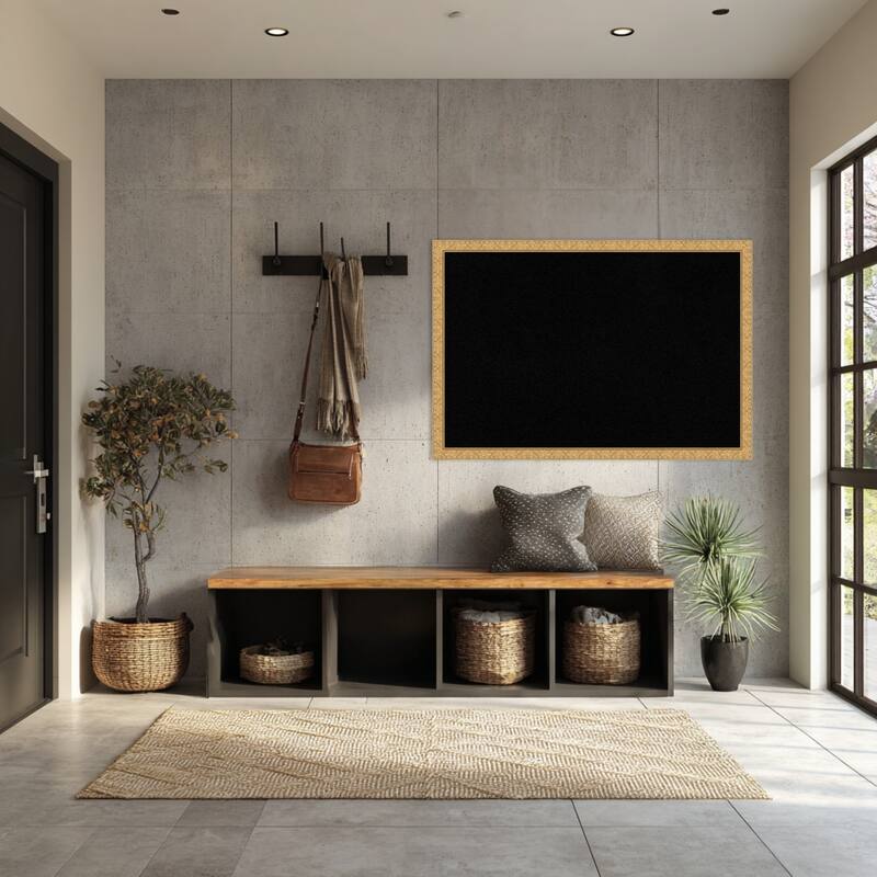 Lila Gold Wood Framed Cork Board - Bulletin Board, Organization Board, Pin Board