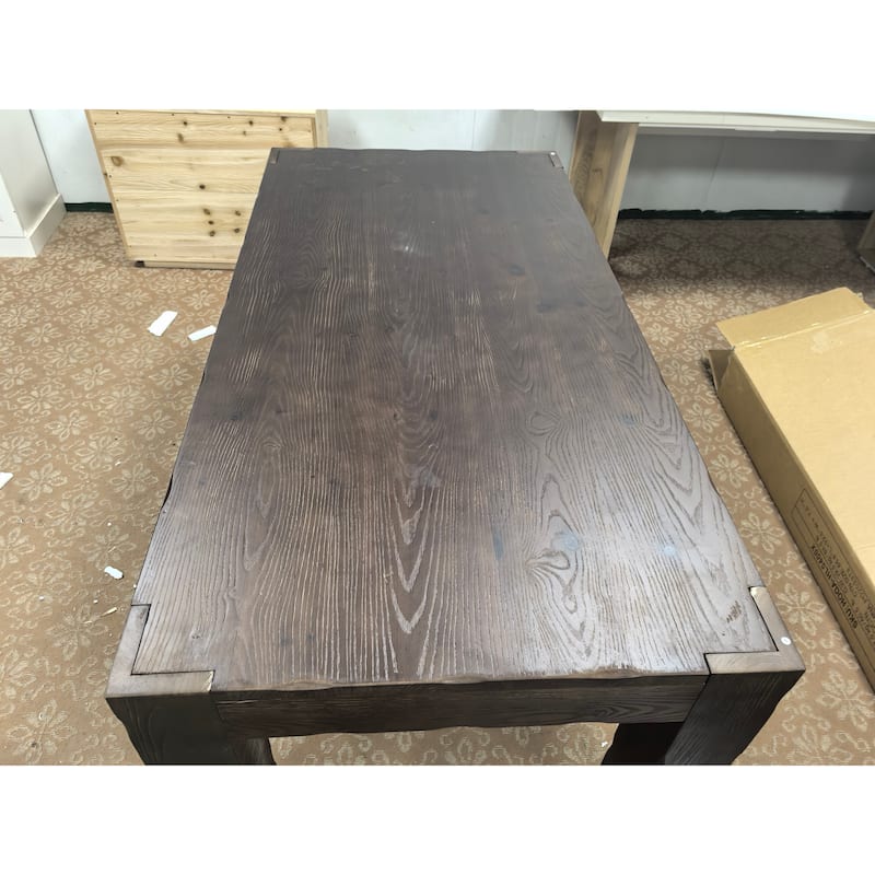 63-Inch Solid Wood Computer Desk, Large Executive Desk for Home Office