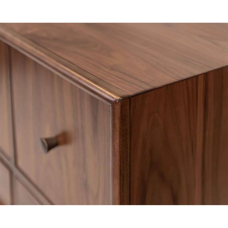 Mid-Century Modern Wood Sideboard, Fully Assembled, Brown