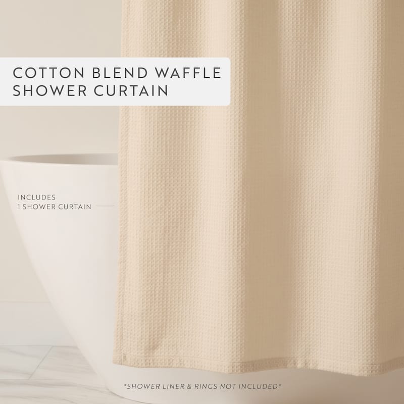 Becky Cameron Cotton Blend Waffle Shower Curtain