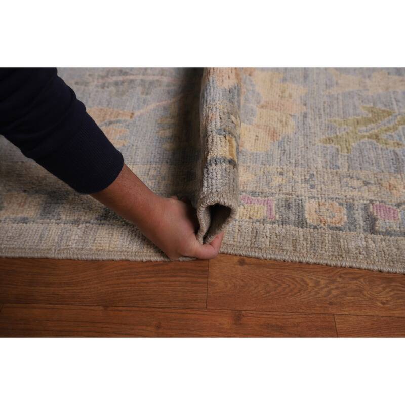 Oushak Turkish Large Area Rug Floral Hand-Knotted Wool Carpet - 10'1"x 14'0"