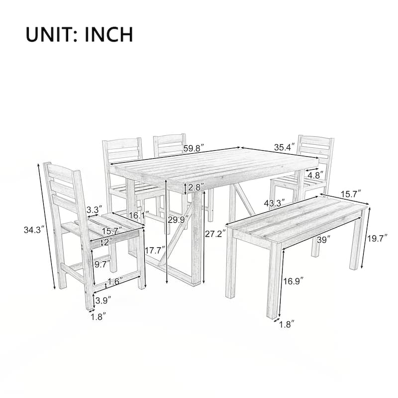 High-quality Acacia Wood Outdoor Table and Chair Set, Suitable for Patio, Balcony, Backyard