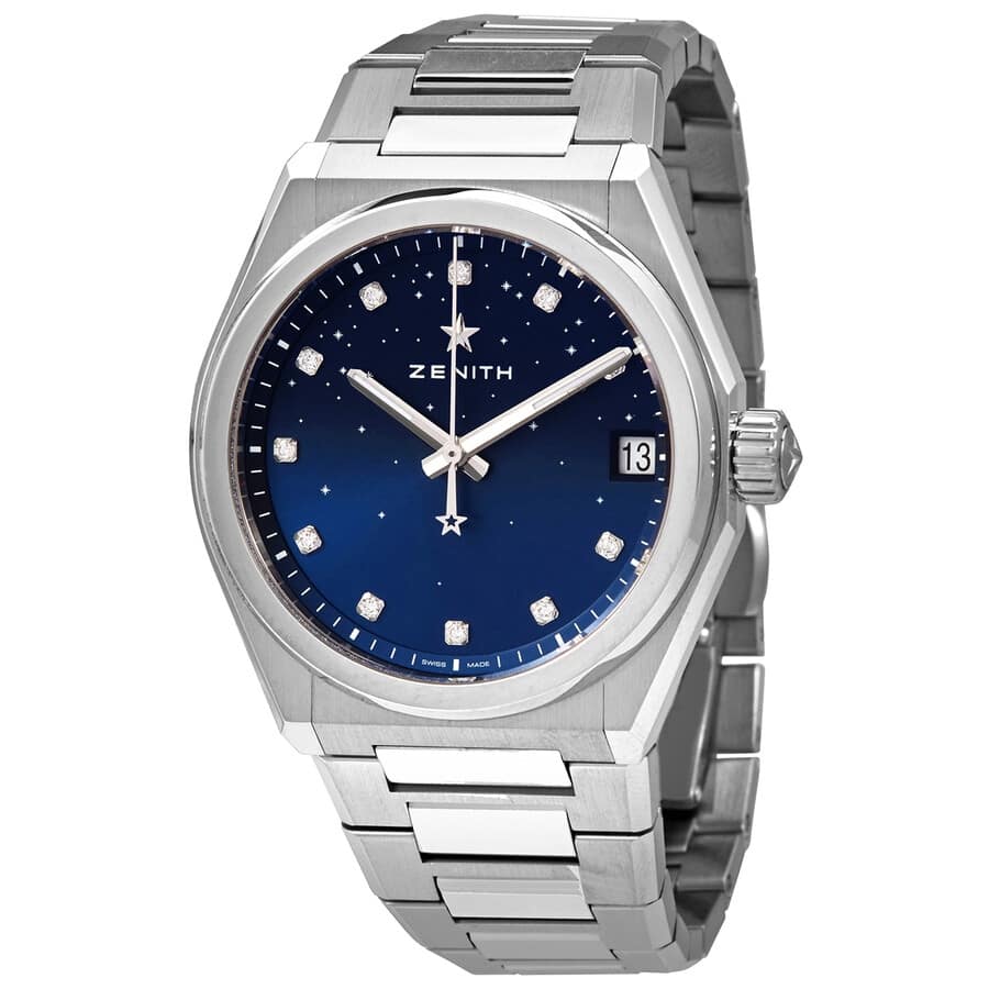 Zenith DEFY Midnight Automatic Blue Gradient Diamond Dial Women's Watch - Blue Gradient - Blue Gradient