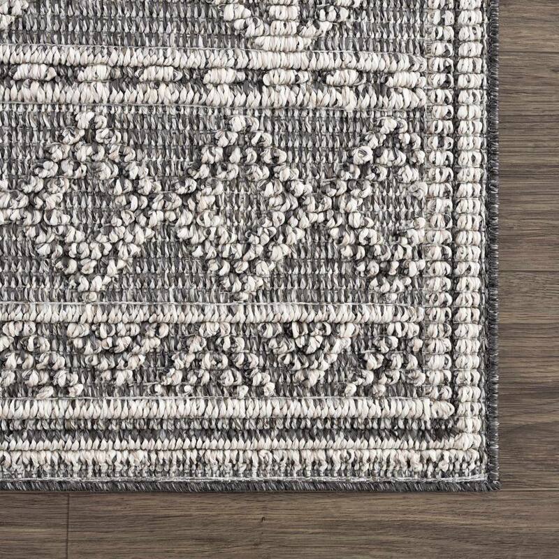 Hauteloom Butch Living Room, Bedroom Patio Outdoor Area Rug - Farmhouse - Taupe,Beige - 2' x 3'