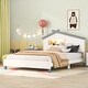 preview thumbnail 19 of 21, Vintage Full Size Wood Platform Bed with House-shaped Headboard and Motion Activated Night Lights for Kids, Teens, Boys