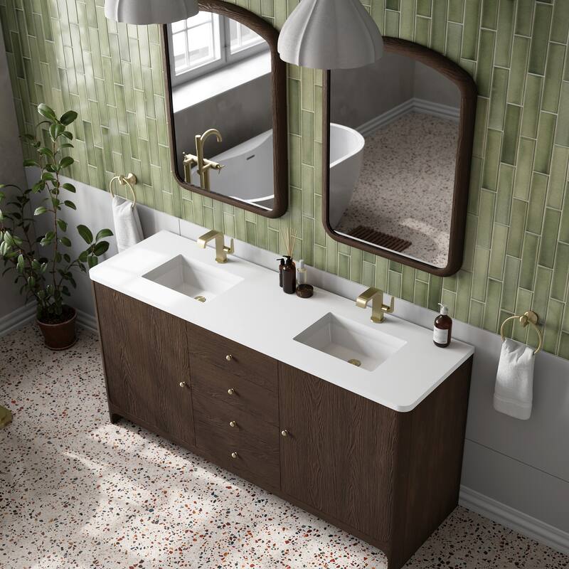 Gracyn 72" Double Vanity, Sable - 72 - White Zeus