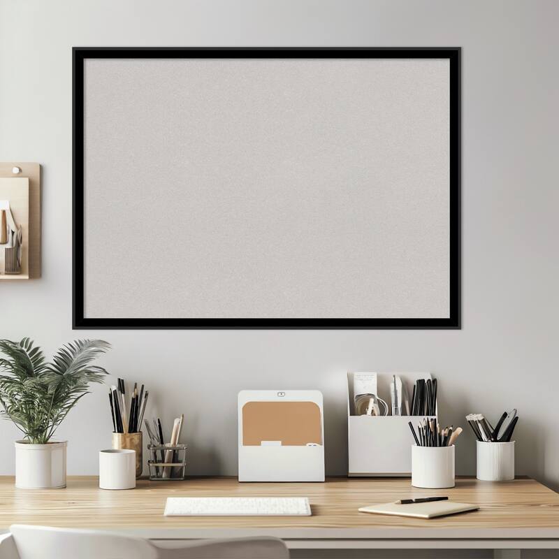 Incline Black Wood Framed Cork Board - Bulletin Board, Organization Board, Pin Board