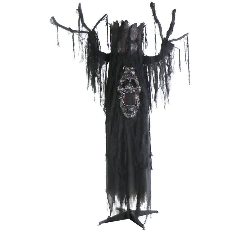 Haunted Hill Farm Light-Up Creepy Ghost Tree with White Strobe Effects and Electrical Sounds for Scary Halloween Decoration