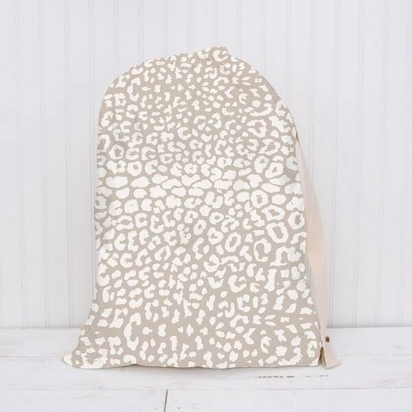 CHEETAH IVORY ON TAUPE Laundry Bag By Terri Ellis 28" x 36" Bed
