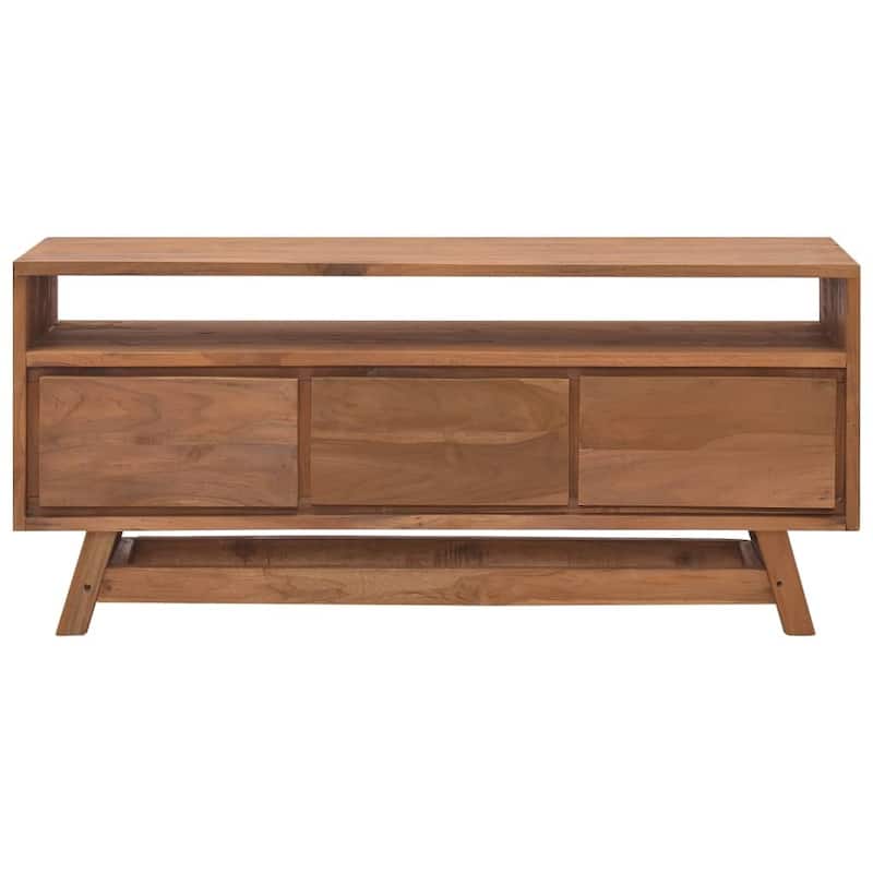 vidaXL TV Cabinet 43.3"x11.8"x19.7" Solid Teak Wood - 43.3" x 11.8" x 19.7" - 43.3" x 11.8" x 19.7"
