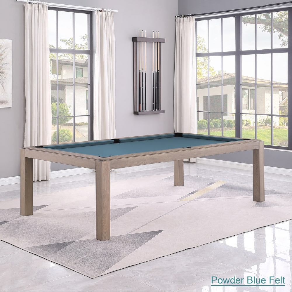 Olivia GreyWash Ash 8ft Billiard Slate Pool Table with dining top