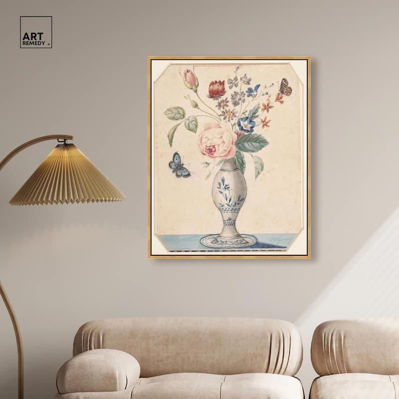Vase with flowers 1850 Canvas by Art Remedy