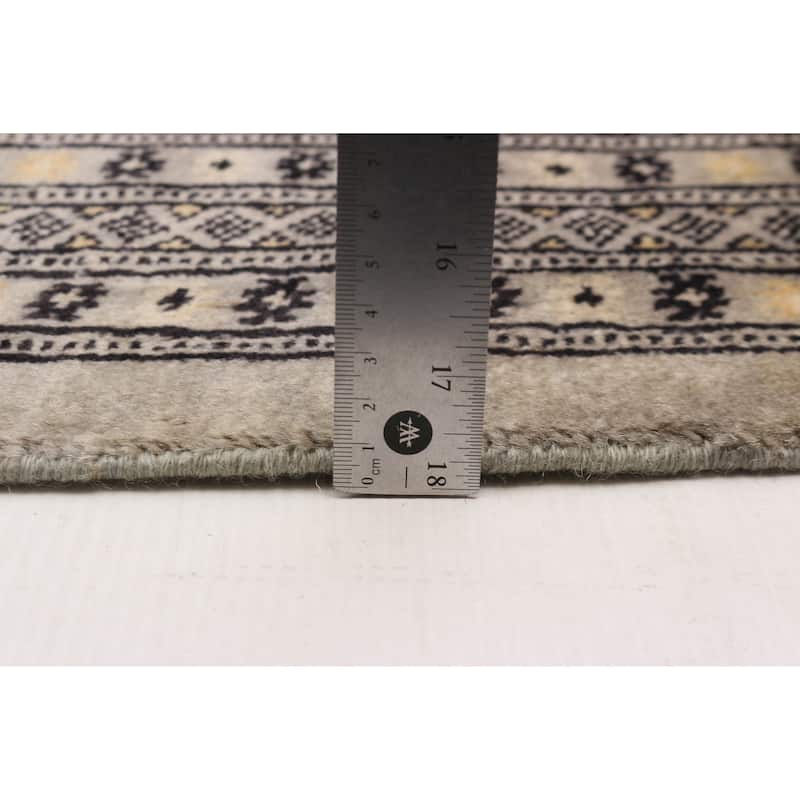 Finest Peshawar Bokhara Grey Rug 9'4" x 12'2" - 9'4 x 12'2