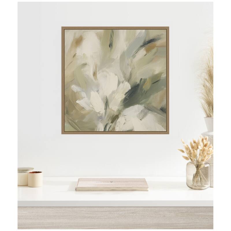Kate and Laurel Olive Bloom No. 1 by Amy Lighthall Framed Canvas Wall Art Print