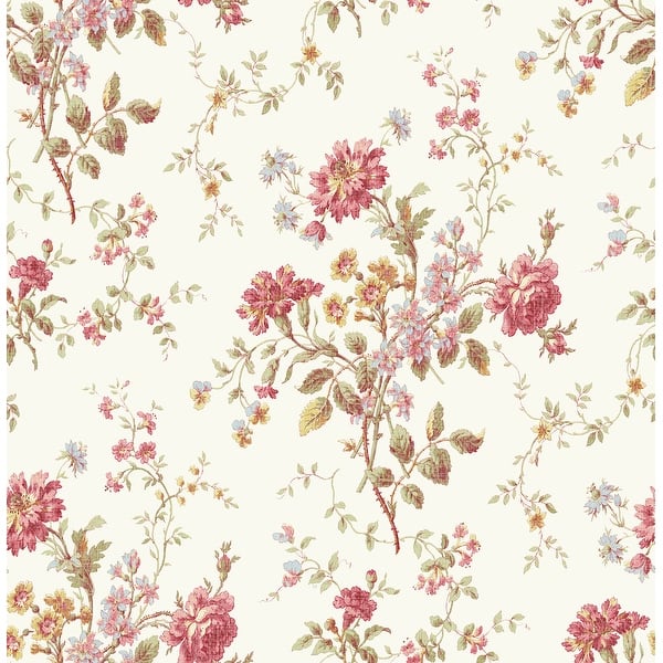 Seabrook Designs Flower Bunch Unpasted Wallpaper - Overstock - 32735850