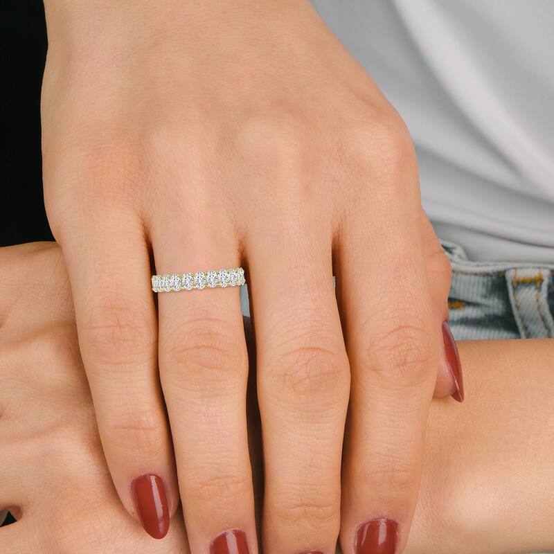 Marquee Jewels Oval Lab Grown Diamond Eternity Band in 14K Yellow Gold (4.75 Carat TW)