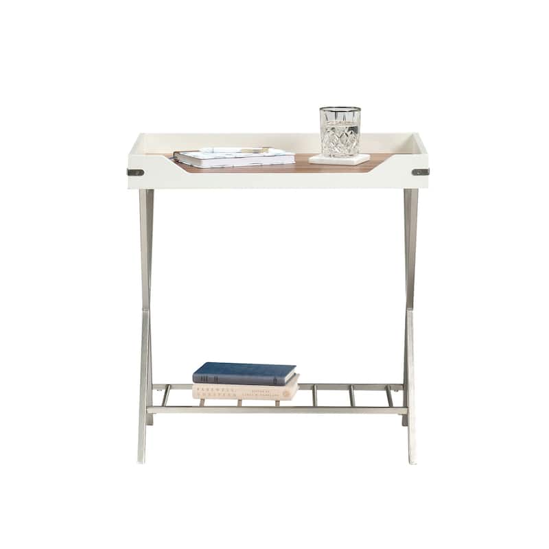 Wood Desk with Tray Top, White