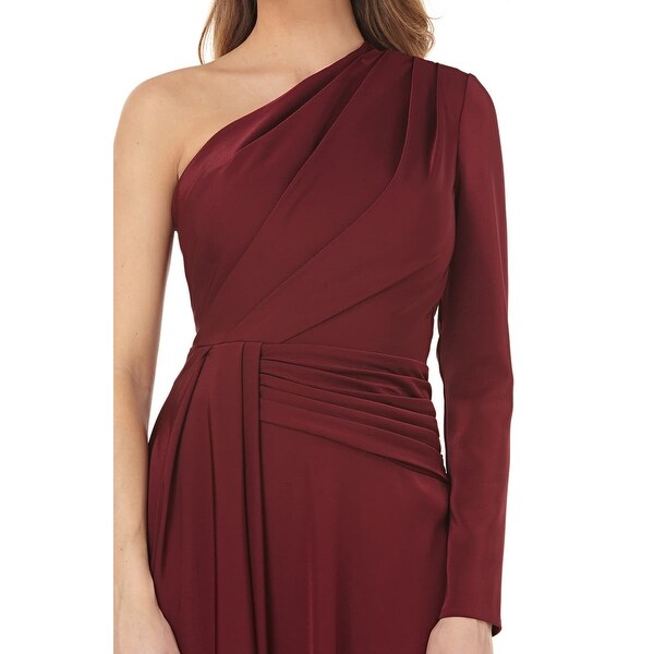 kay unger one shoulder dress