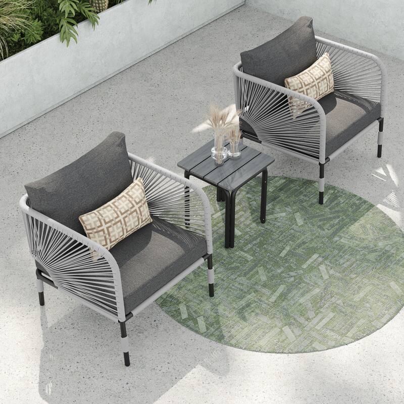 Corvus Serenity 3-piece Outdoor Chat Set with Sunbrella Pillows