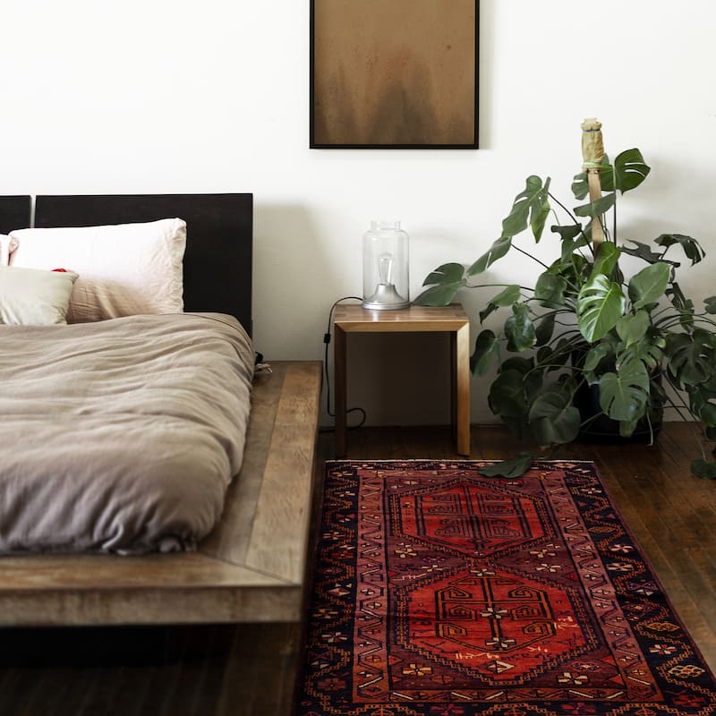 ECARPETGALLERY Hand-knotted Melis Vintage Red Wool Rug - 4'10 x 6'8