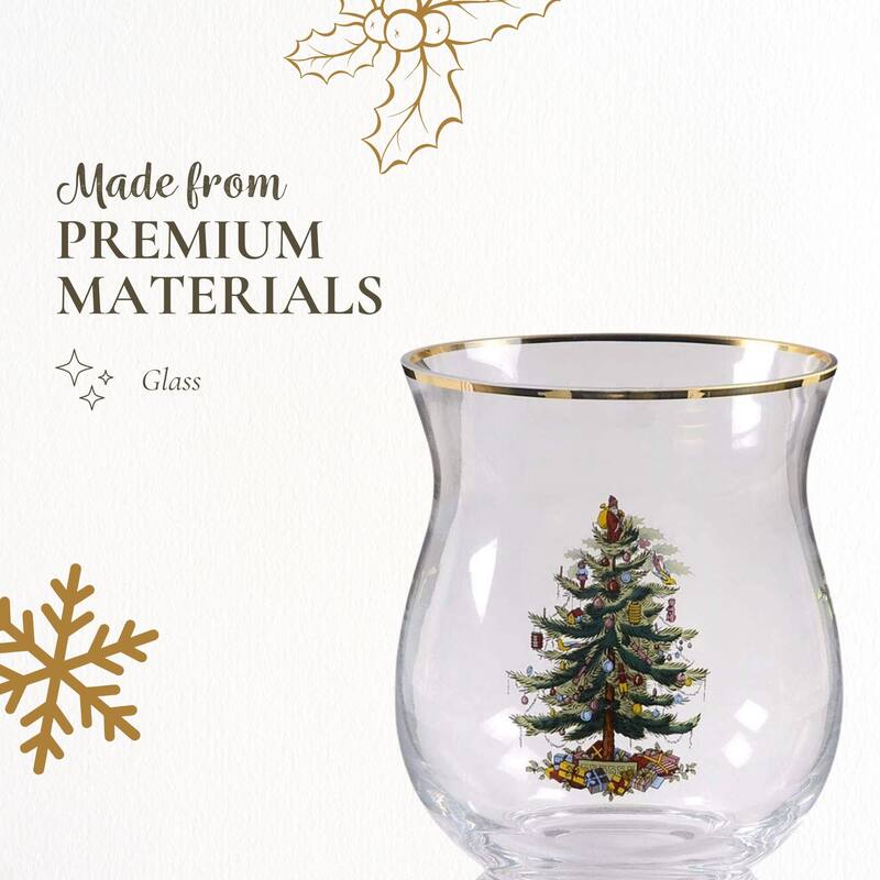 Spode Christmas Tree Hurricane Lamp - 6.5 in