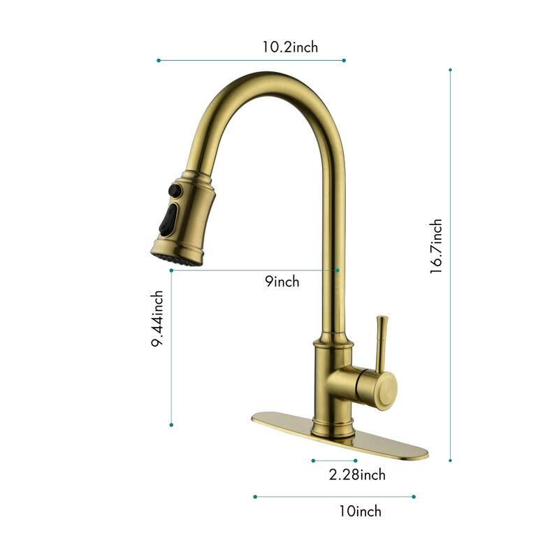 High Arc Stainless Steel Kitchen Faucet with Pull Down Sprayer