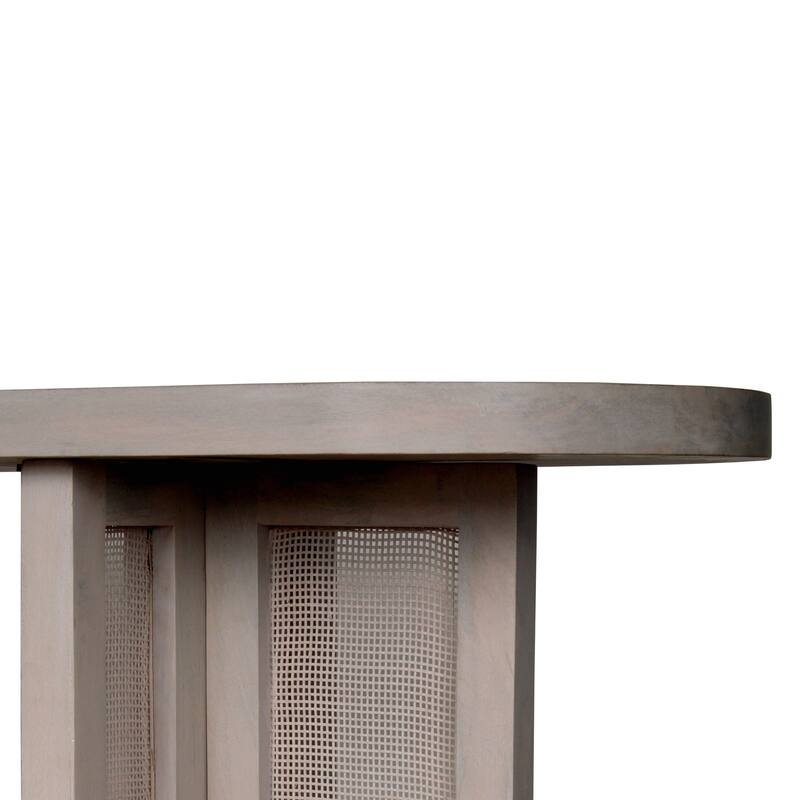 Sevita Wylie Handmade Coastal Whitewashed Oval Console Table - 57" W x 17" D x 30" H