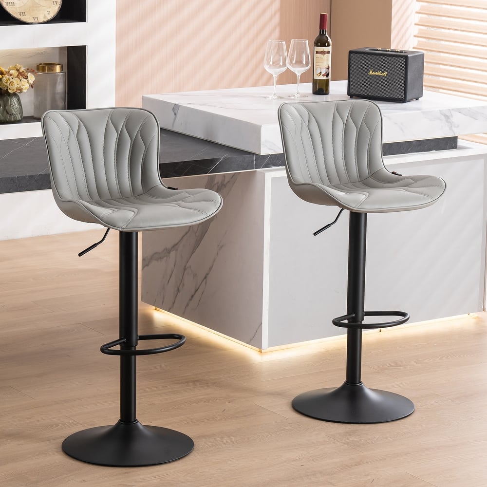 Counter Height Bar stools Modern Leather Adjustable Barstools