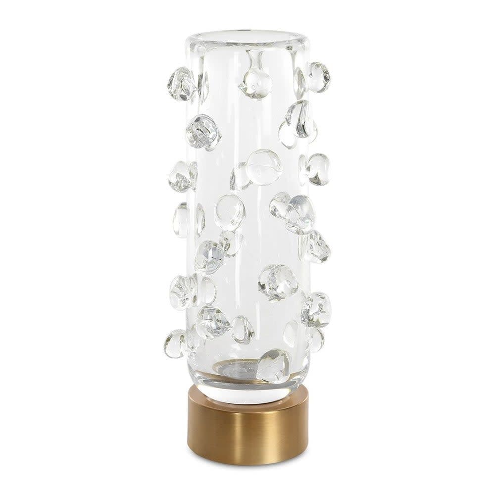 Uttermost 18182 Aura 15" Tall Glass and Iron Vase