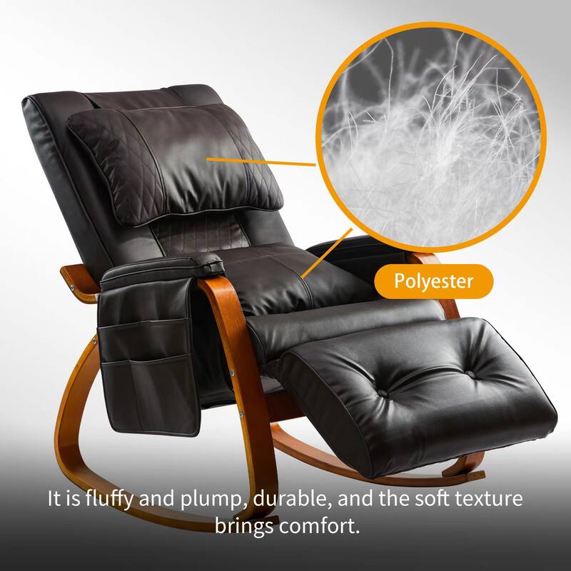 Comfortable Relax Rocking Massage Chair - Dark Brown
